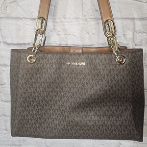 Michael Kors Brown Monogram Shoulder Bag